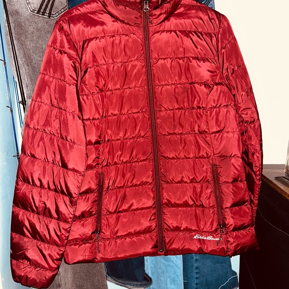 Eddie Bauer womens Cherry Red Puffer Coat